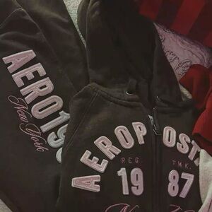 Aeropostale Charcoal and Pink Tracksuit